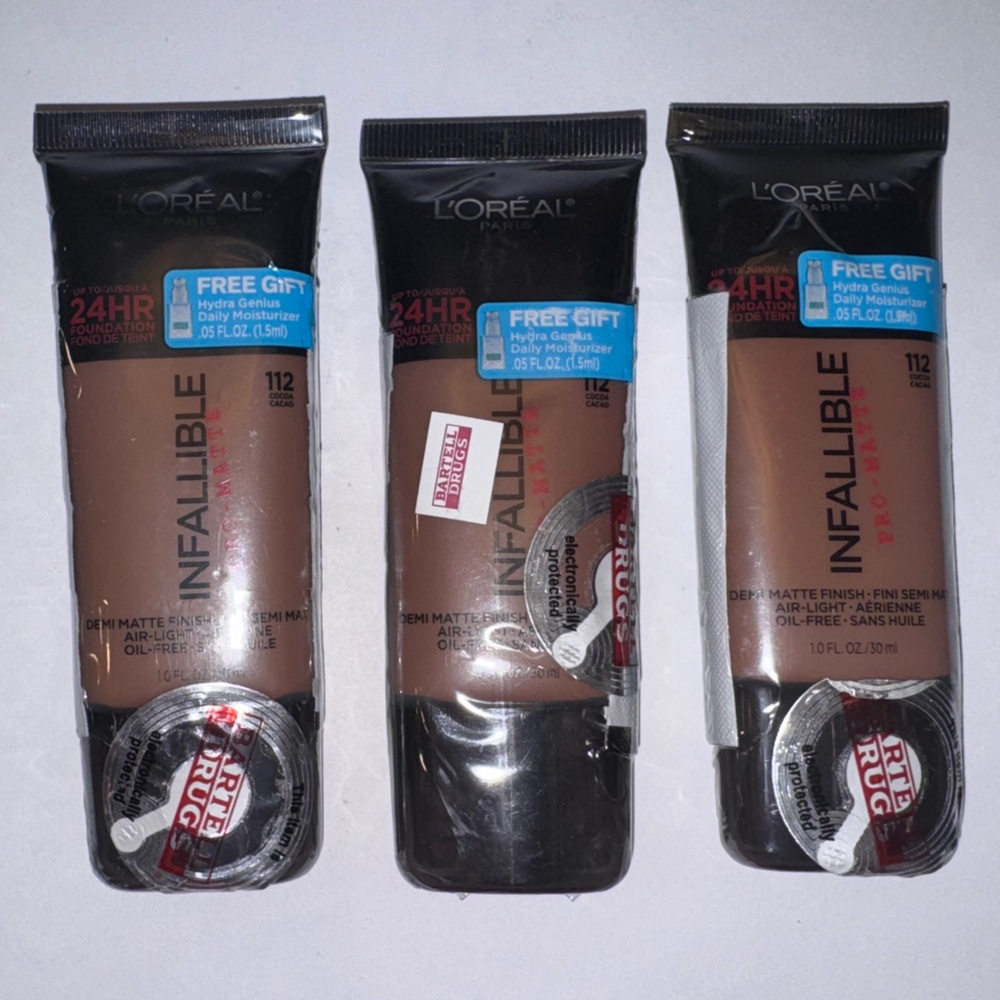 x3 112 COCOA -  L'Oreal INFALLIBLE Pro-Matte Foundation Makeup DEMI-Matte x3